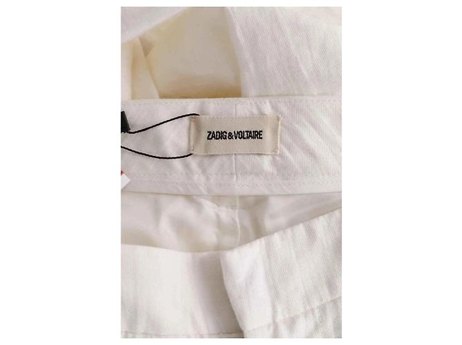 Zadig & Voltaire Pantalones de sastre Pistol de lino blanco - vista 5