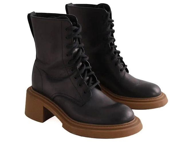 Stivaletti Loewe in pelle marrone - vista 3