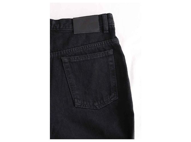 Autre Marque Vaqueros rectos Saint Laurent negros de algodón - vista 3