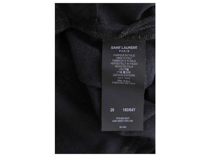 Autre Marque Vaqueros rectos Saint Laurent negros de algodón - vista 5