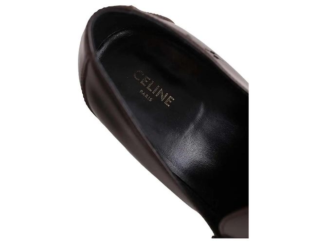 Mocassini Céline in pelle marrone - vista 4