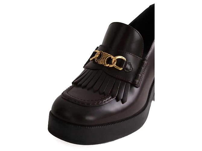 Mocassini Céline in pelle marrone - vista 5