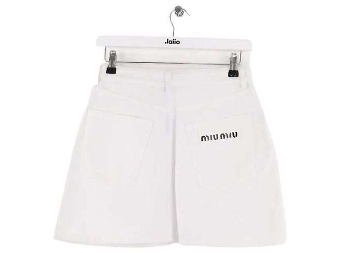 Minifalda Miu Miu de algodón blanco - vista 2