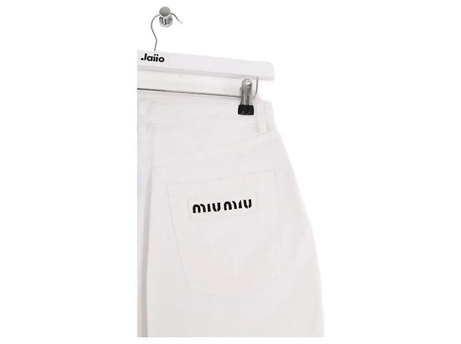 Minifalda Miu Miu de algodón blanco - vista 3