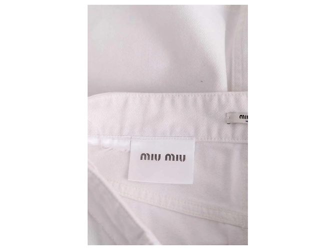 Minifalda Miu Miu de algodón blanco - vista 6