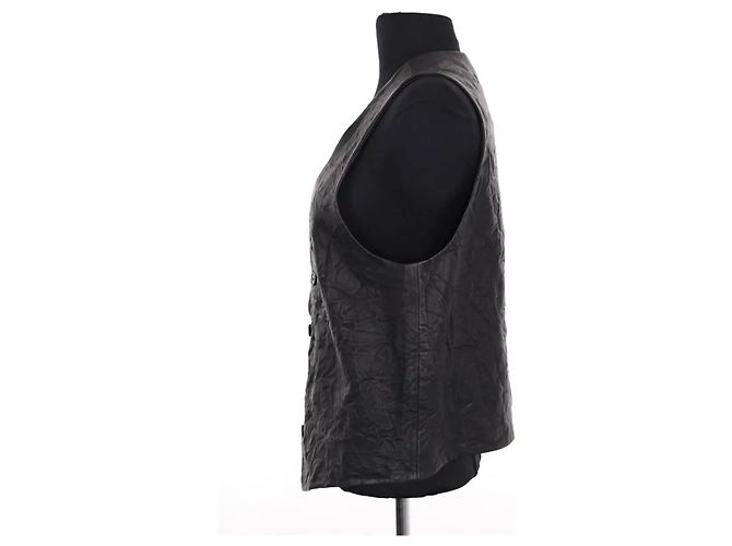 Chaleco de cuero negro Zadig & Voltaire - vista 3