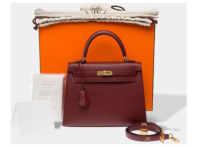Hermès Borsa HERMES Kelly 25 in Pelle Rossa - 104044 - vista 2