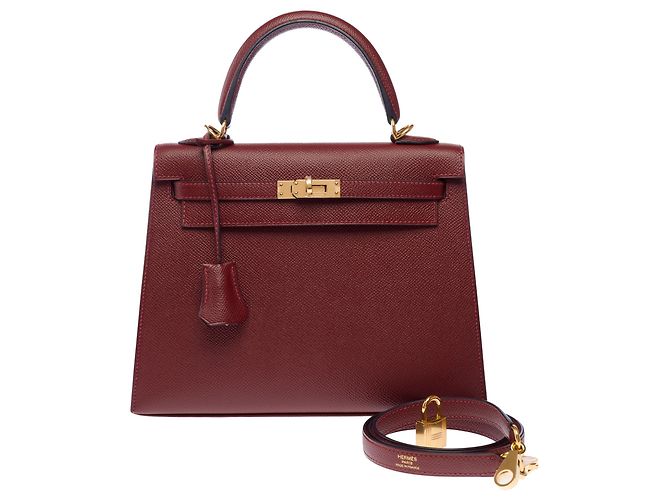 Hermès Borsa HERMES Kelly 25 in Pelle Rossa - 104044 - vista 3