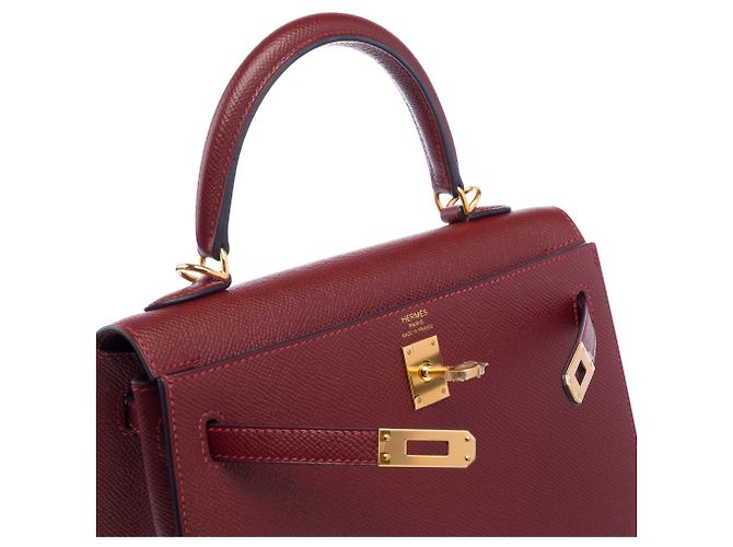 Hermès Borsa HERMES Kelly 25 in Pelle Rossa - 104044 - vista 7