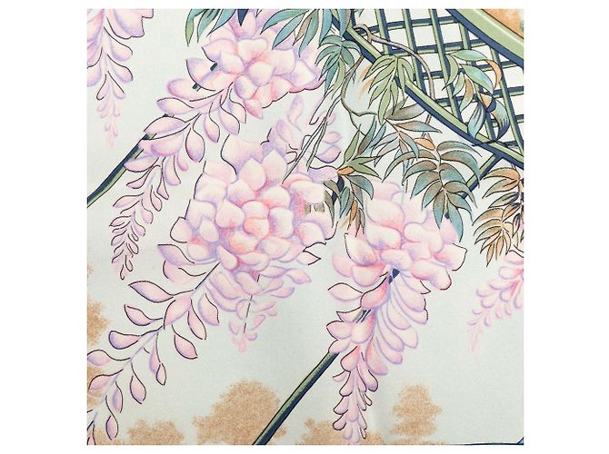 Foulard di seta Hermès Giverny Blu 90 - vista 5