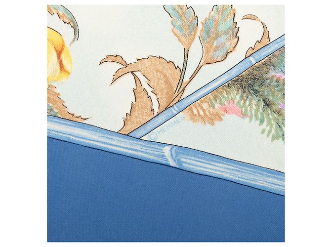 Foulard di seta Hermès Giverny Blu 90 - vista 6