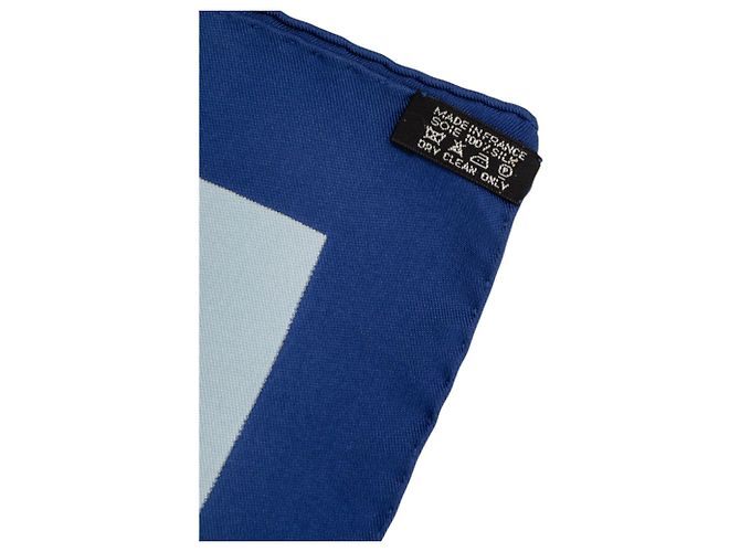 Foulard in seta Hermès Au Clair De La Lune Blu 90 - vista 4