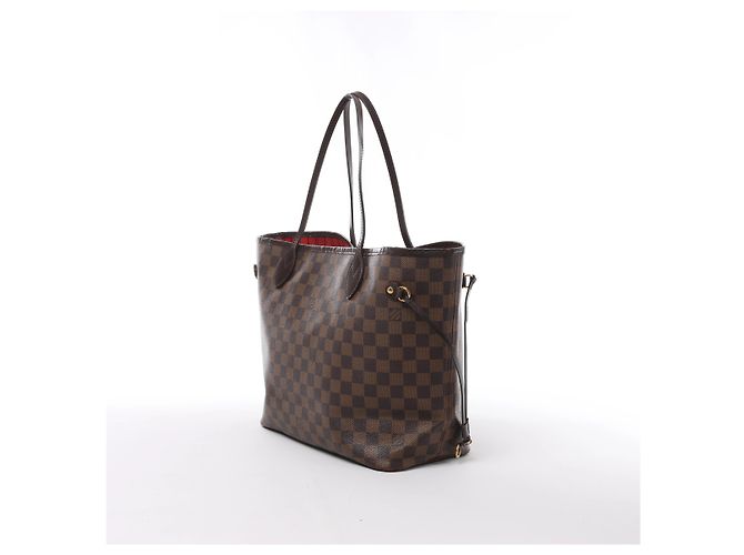 Borsa a tracolla Louis Vuitton Neverfull MM Damier Ebene Marrone N51105 - vista 3