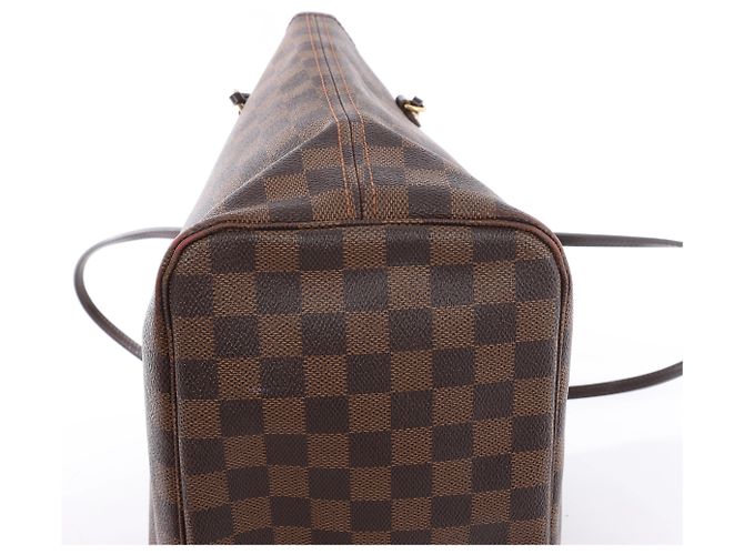 Borsa a tracolla Louis Vuitton Neverfull MM Damier Ebene Marrone N51105 - vista 8