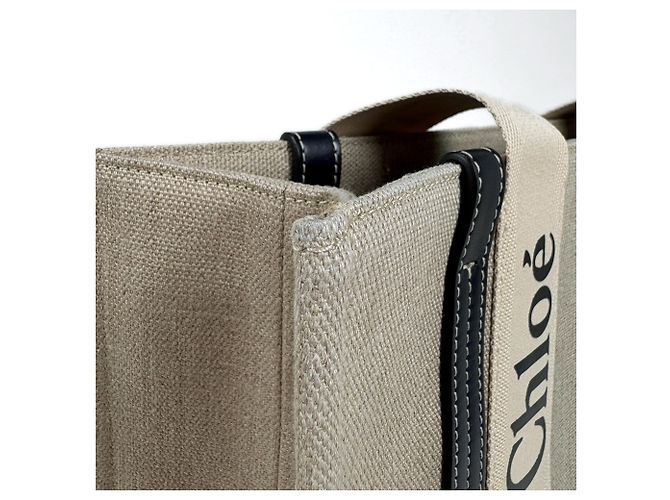 Chloé Woody Mittlere Canvas Tote Bag - Ansicht 4