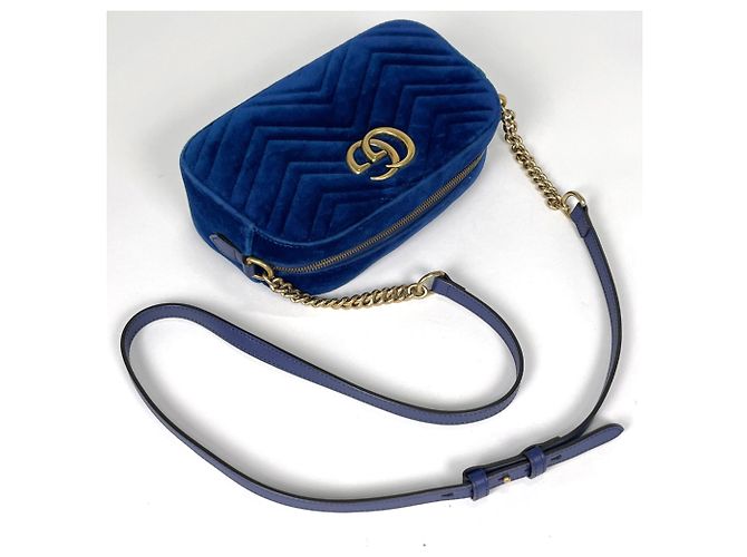 Borsa a tracolla Gucci GG Marmont in velluto - vista 5