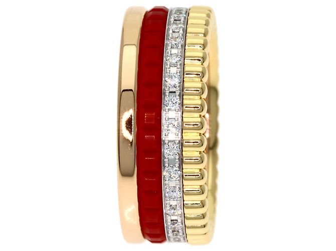 Anello Boucheron Quatre Small in ceramica rossa e diamanti - vista 3