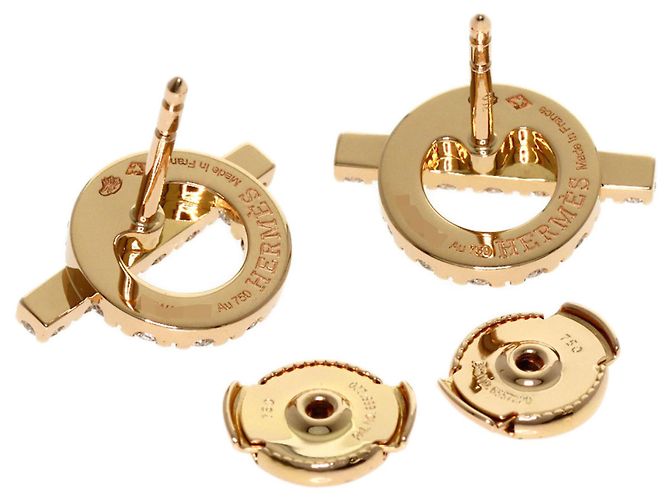 Hermès Orecchini Hermes Finesse Diamond in oro rosa 18K - vista 3