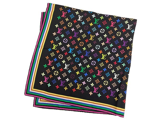 Sciarpa Louis Vuitton I Love Monogram Collaborazione Takashi Murakami - vista 2