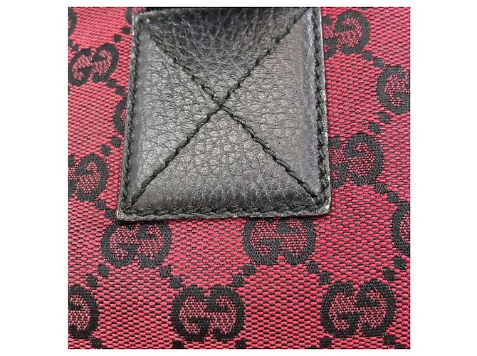Borsa Tote Gucci 2-Way nera e rossa in tela - vista 12
