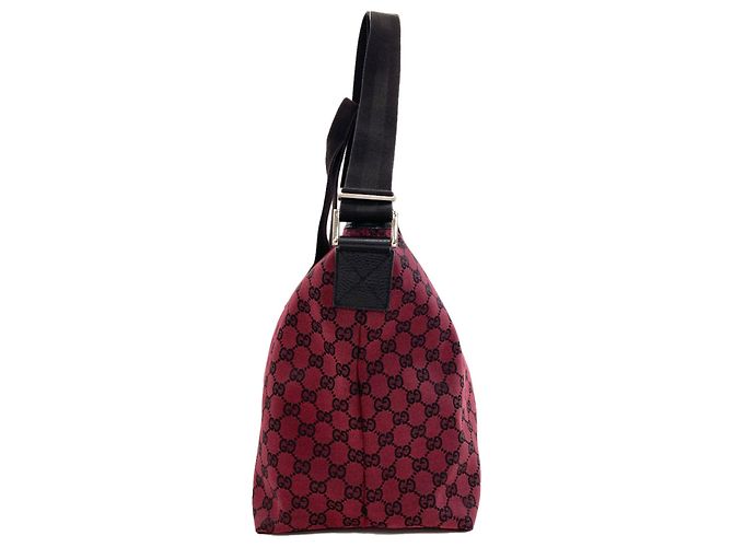 Borsa Tote Gucci 2-Way nera e rossa in tela - vista 3