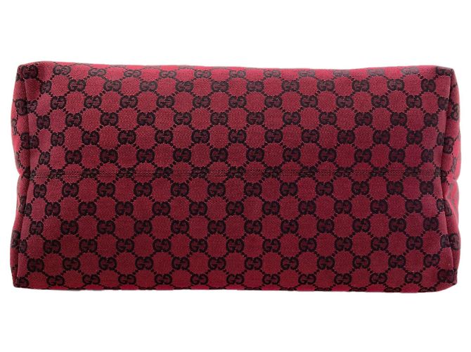 Borsa Tote Gucci 2-Way nera e rossa in tela - vista 4