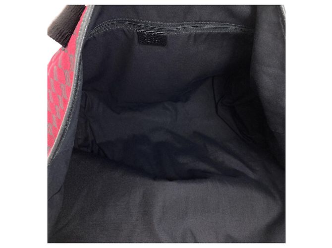 Borsa Tote Gucci 2-Way nera e rossa in tela - vista 5