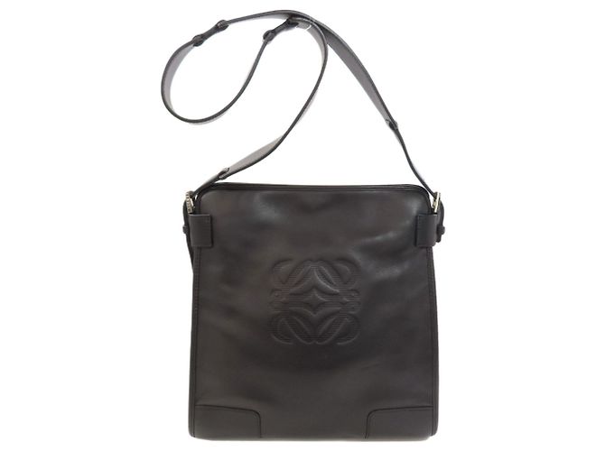 Borsa a tracolla Loewe Anagram in pelle di vitello nera - vista 2