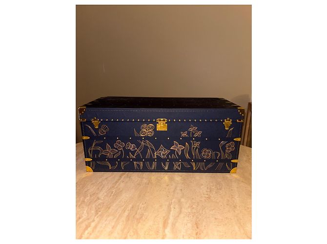 Louis Vuitton Coffret Calendrier de l'Avent en cuir bleu et or - vue 2