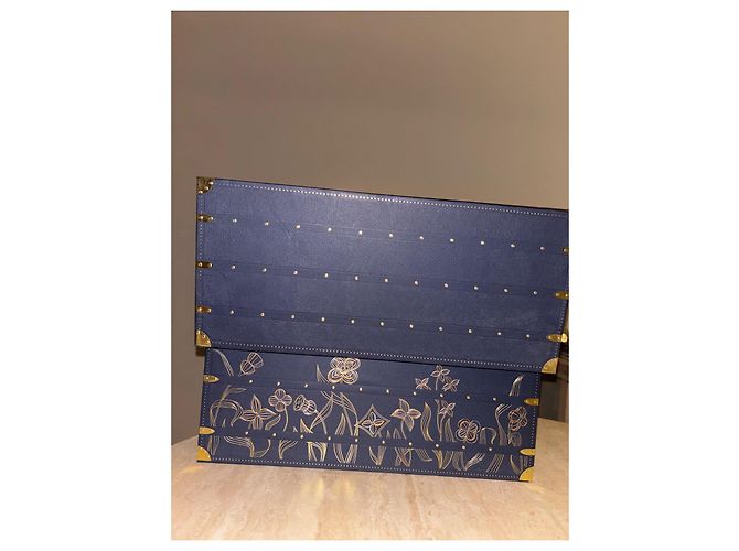 Louis Vuitton Coffret Calendrier de l'Avent en cuir bleu et or - vue 4