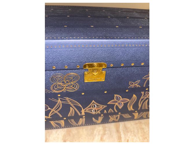 Louis Vuitton Coffret Calendrier de l'Avent en cuir bleu et or - vue 6