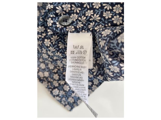 Paul Smith London Camicia in cotone floreale blu navy e bianco - vista 10