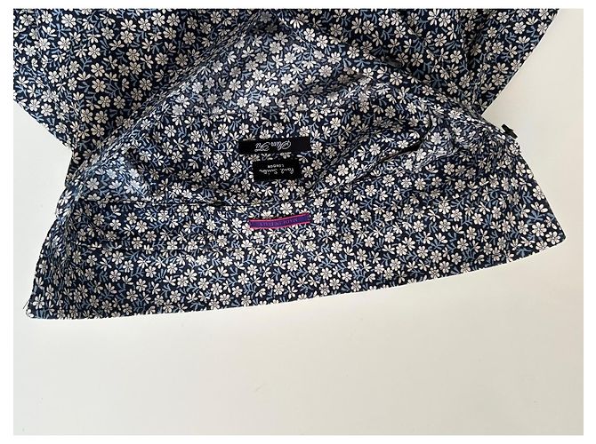 Paul Smith London Camicia in cotone floreale blu navy e bianco - vista 13