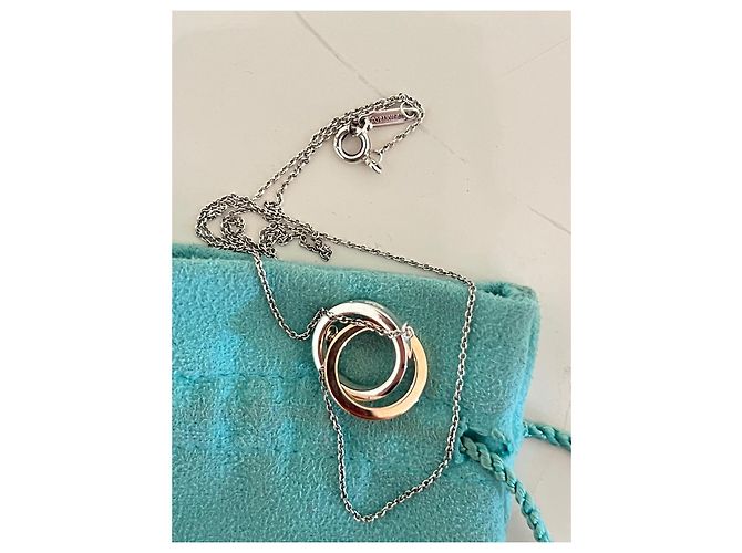 Tiffany & Co. Interlocking Circles Halskette Silber Gold - Ansicht 5