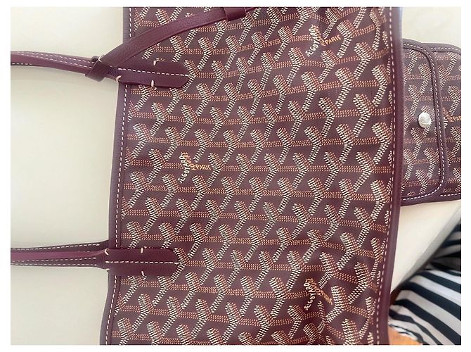 Goyard Anjou Mini Bord Borsa a Mano Bordeaux - vista 11