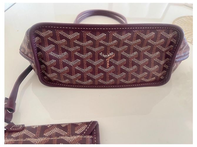 Goyard Anjou Mini Bord Borsa a Mano Bordeaux - vista 2