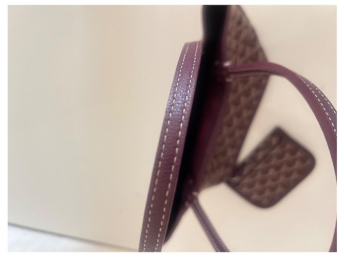 Goyard Anjou Mini Bord Borsa a Mano Bordeaux - vista 3