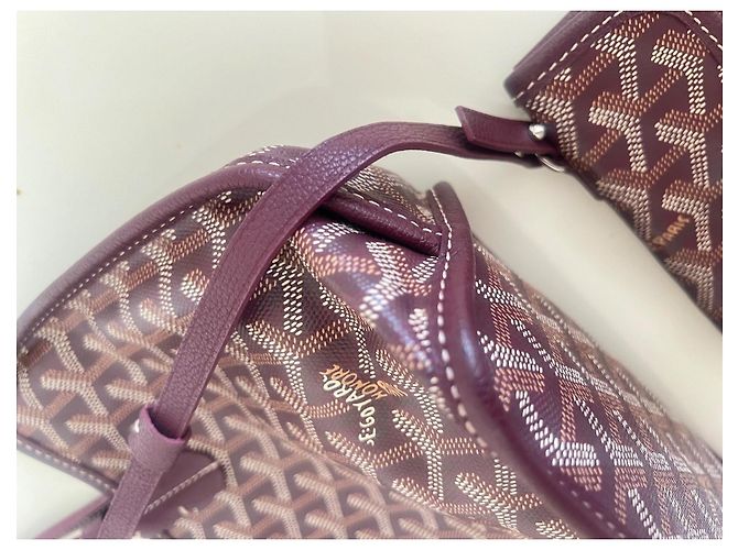 Goyard Anjou Mini Bord Borsa a Mano Bordeaux - vista 9