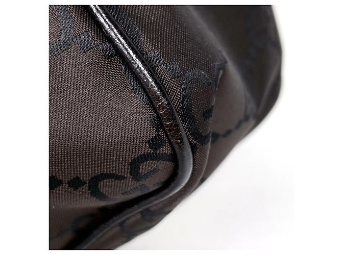 Borsa a spalla Gucci in nylon marrone - vista 3