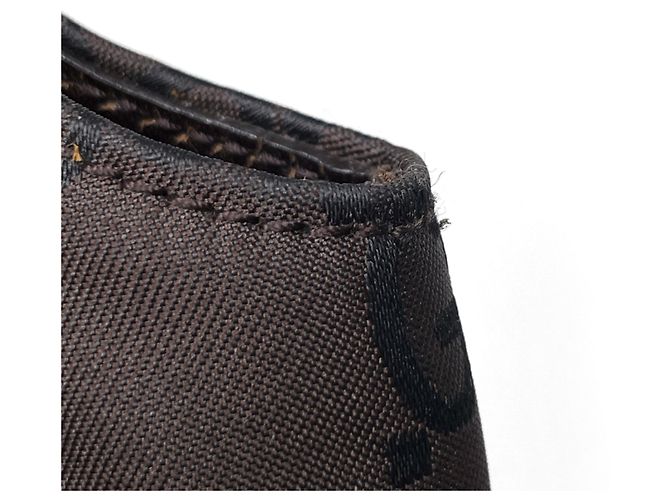 Borsa a spalla Gucci in nylon marrone - vista 4