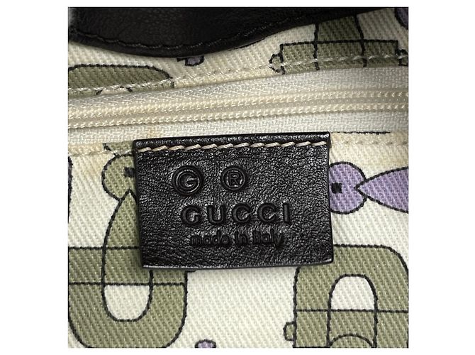 Borsa a spalla Gucci in nylon marrone - vista 7