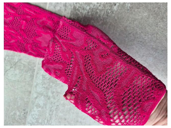 Alaïa Stretch-Spitzenleggings Fuchsia - Ansicht 2
