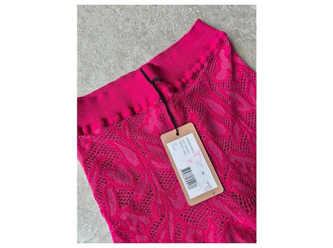 Alaïa Stretch-Spitzenleggings Fuchsia - Ansicht 3