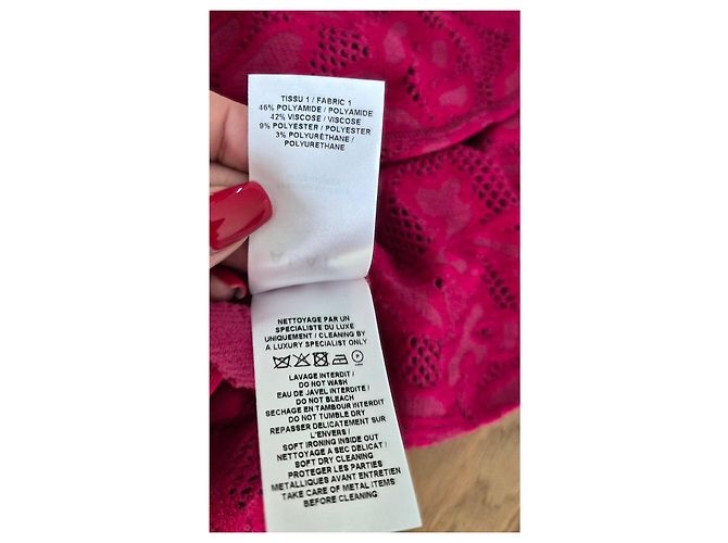 Alaïa Stretch-Spitzenleggings Fuchsia - Ansicht 9