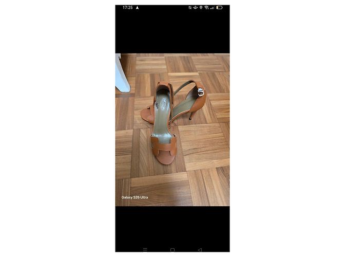Sandali Hermès H in pelle arancione - vista 2