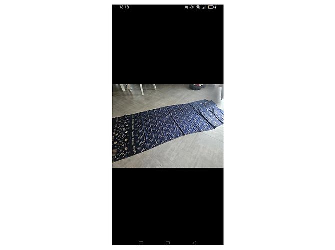 Chanel Seidentuch mit Monogramm - Marineblau & Beige - Ansicht 2