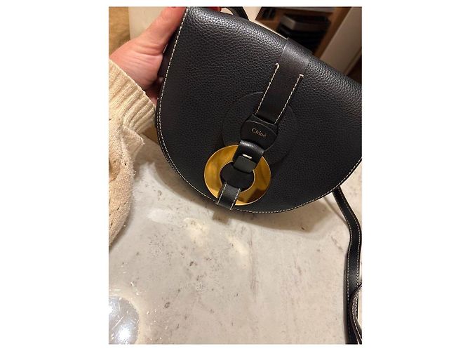 Chloé Black Grained Leather Shoulder Bag and Wallet Set - view 2