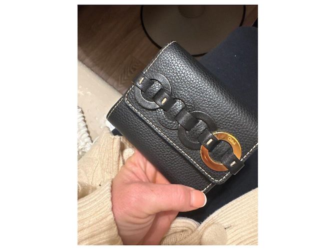 Chloé Black Grained Leather Shoulder Bag and Wallet Set - view 7