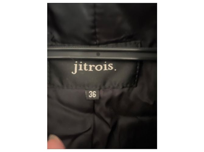 Jitrois Cappotto in pelle nera con collo in pelliccia - vista 4