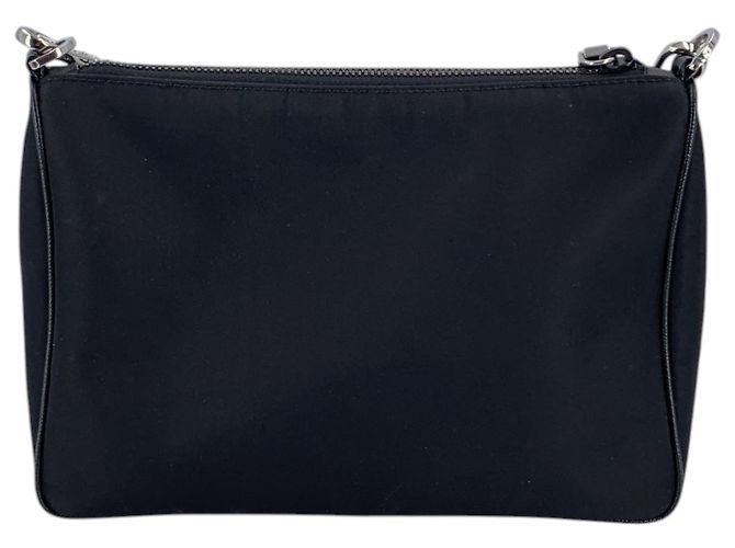 Prada Borsa a tracolla messenger in tela Re-Nylon nera con pochette - vista 3